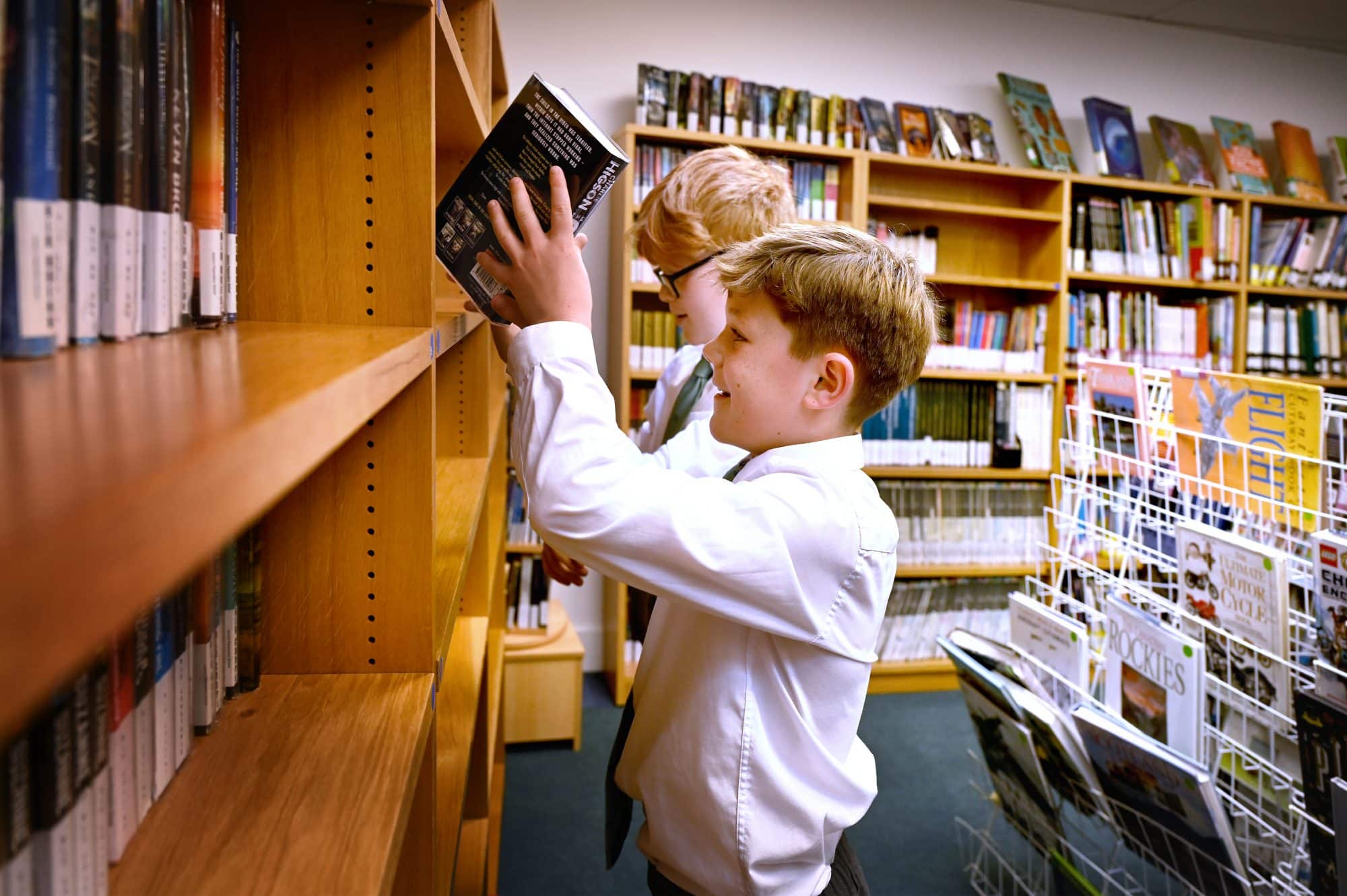 Abingdon Prep pupils in the school library
