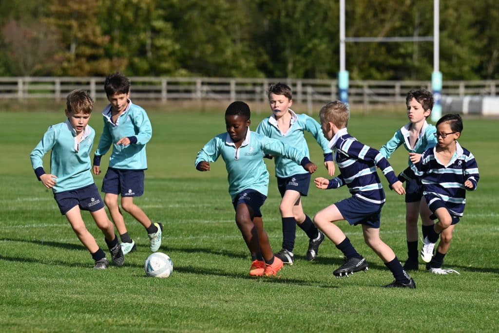Abingdon Prep pupils playing football
