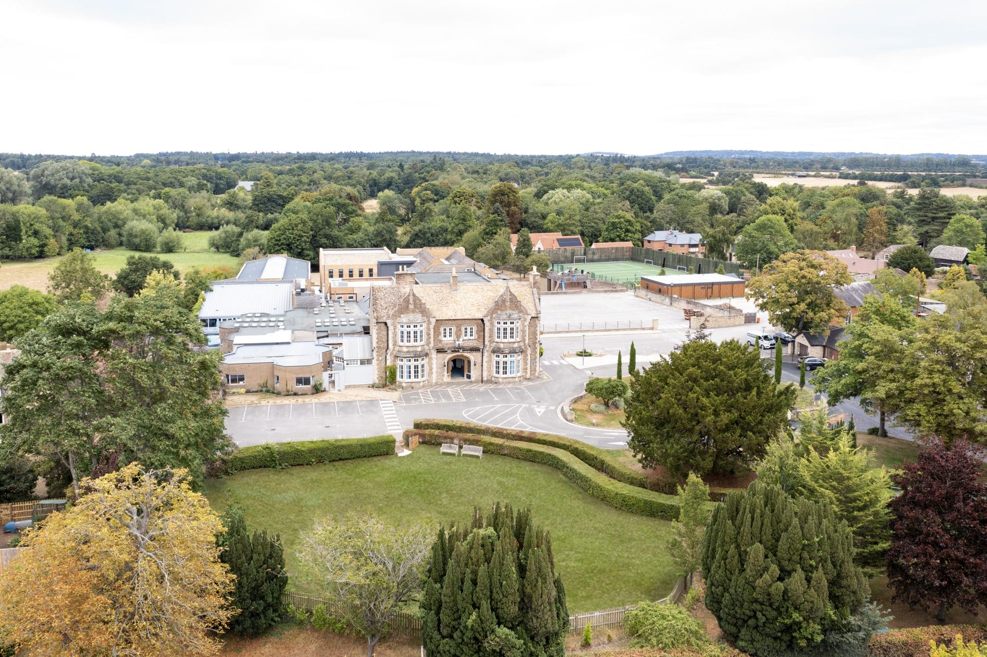 Aerial view of Abingdon Prep - a leading independent Prep School for children aged 4 to 13.