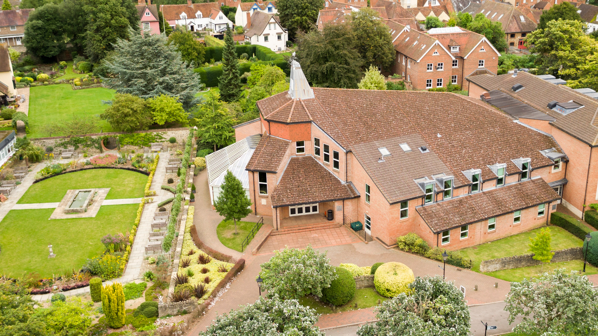 Aerial view of the Amey Theatre building