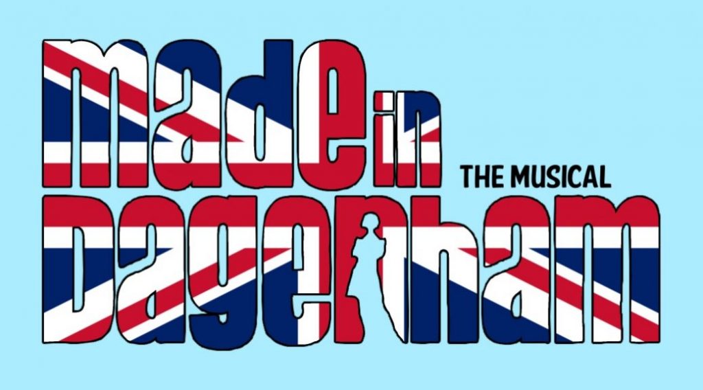Made in Dagenham written in Union Jack colours