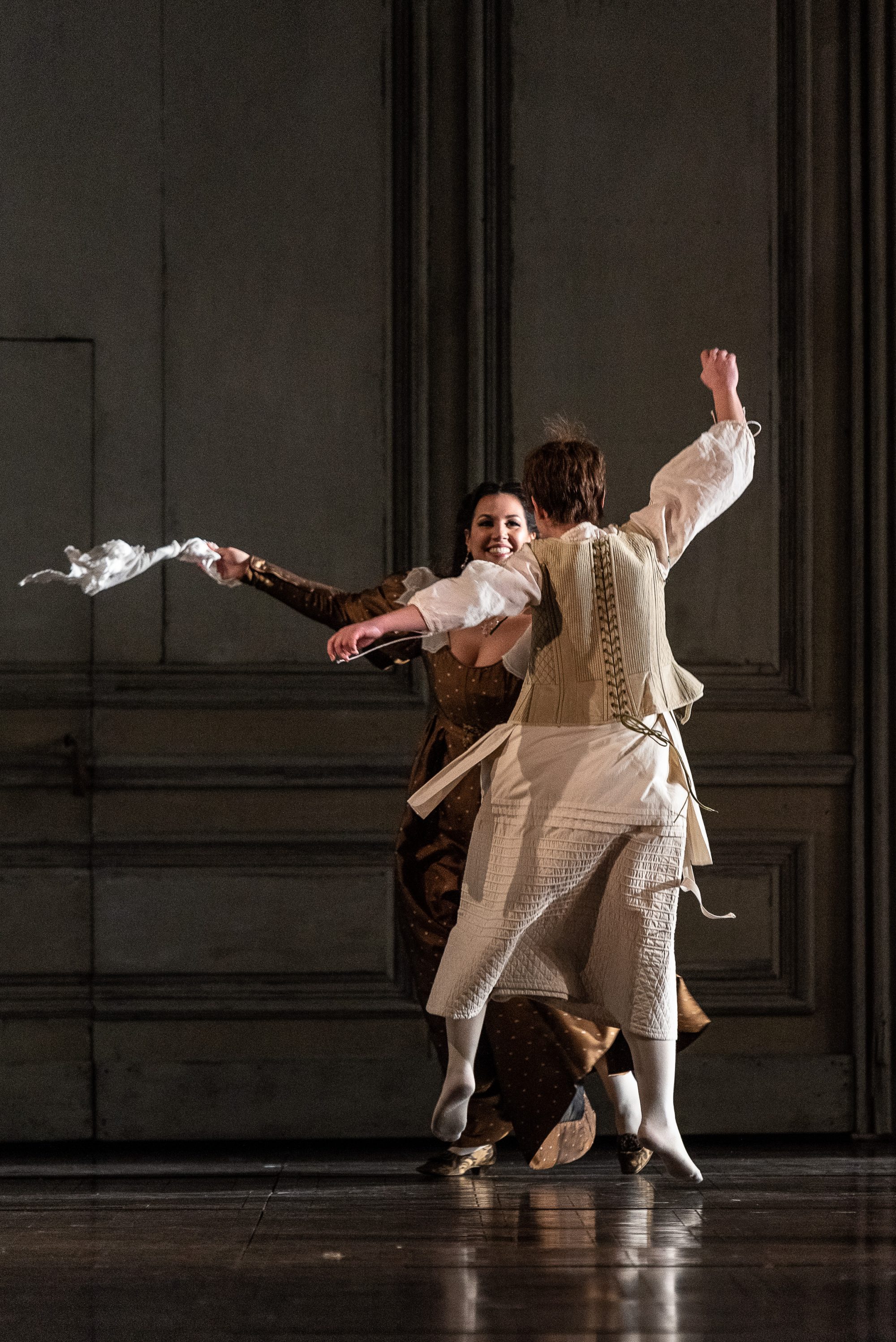 A man and a woman dancing together