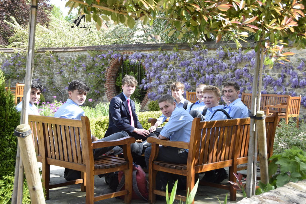 Abingdon School pupils in garden