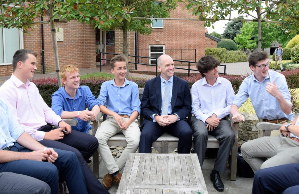 Abingdon School pupils with Headmaster