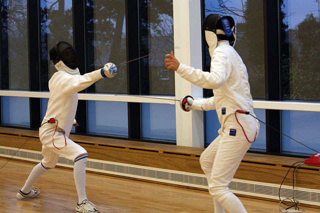Abingdon School pupils fencing in the studio