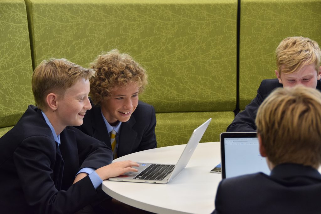 Abingdon School pupils working in the library