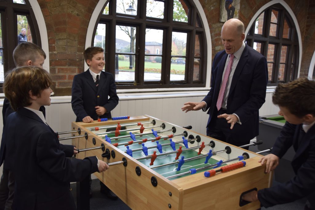 Abingdon School Headmaster and pupils