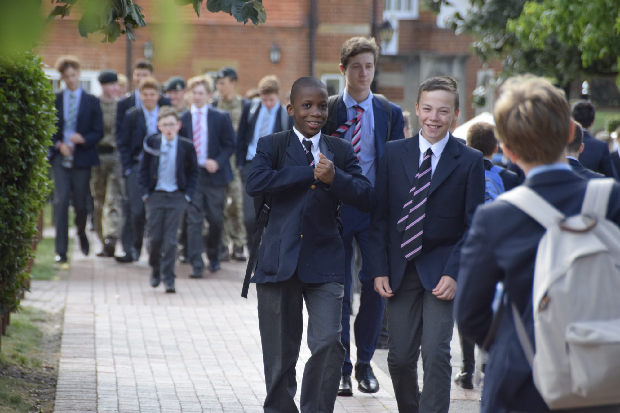 Abingdon School pupils outside