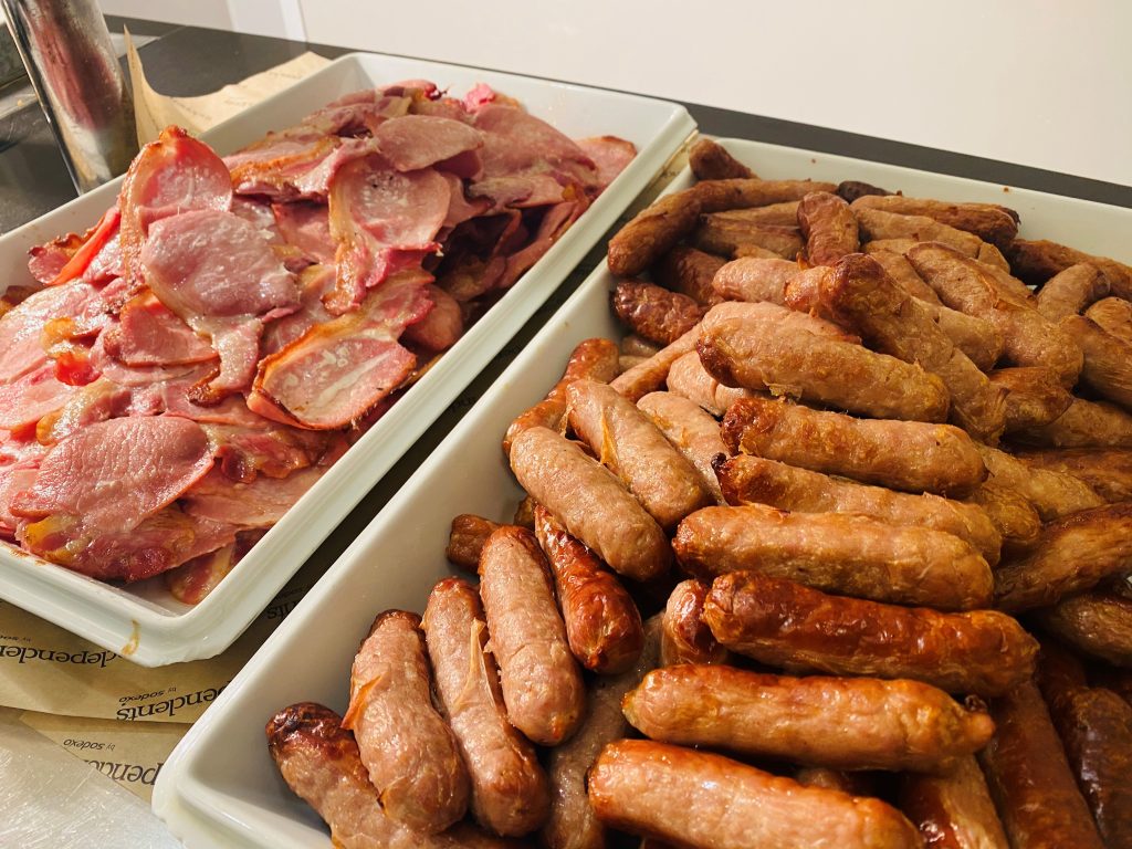 Abingdon School catering - sausages and bacon