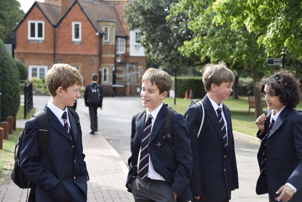 Abingdon School pupils socialising outside