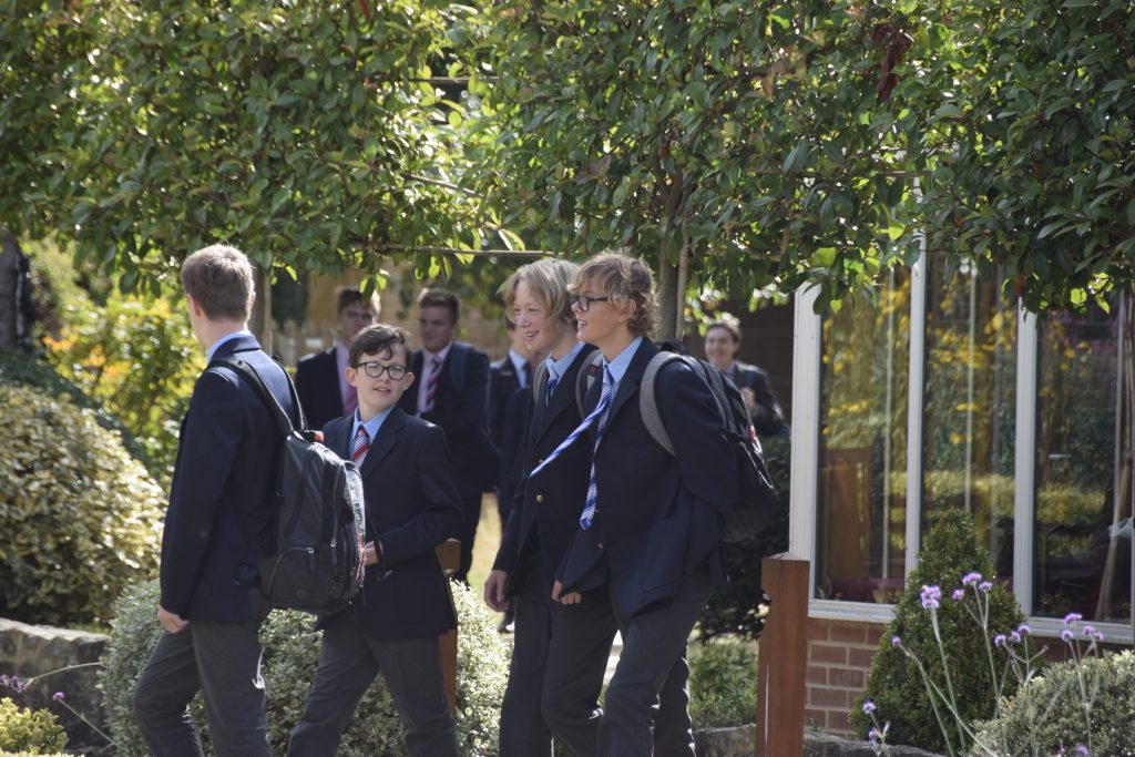 Abingdon School pupils socialising outside